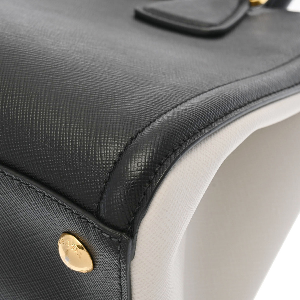 Prada Bag Tote Saffiano Black Bicolor White - Picture 7 of 11